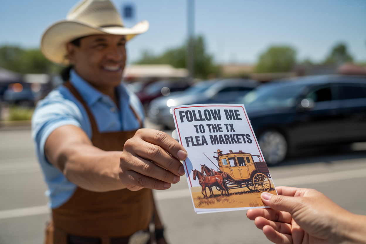 Handing out flyers